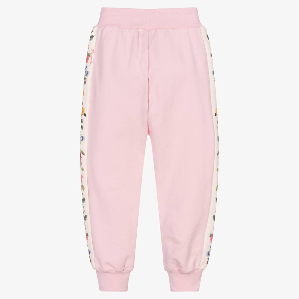Monnalisa-Girls Pink Floral Joggers | Childrensalon Outlet