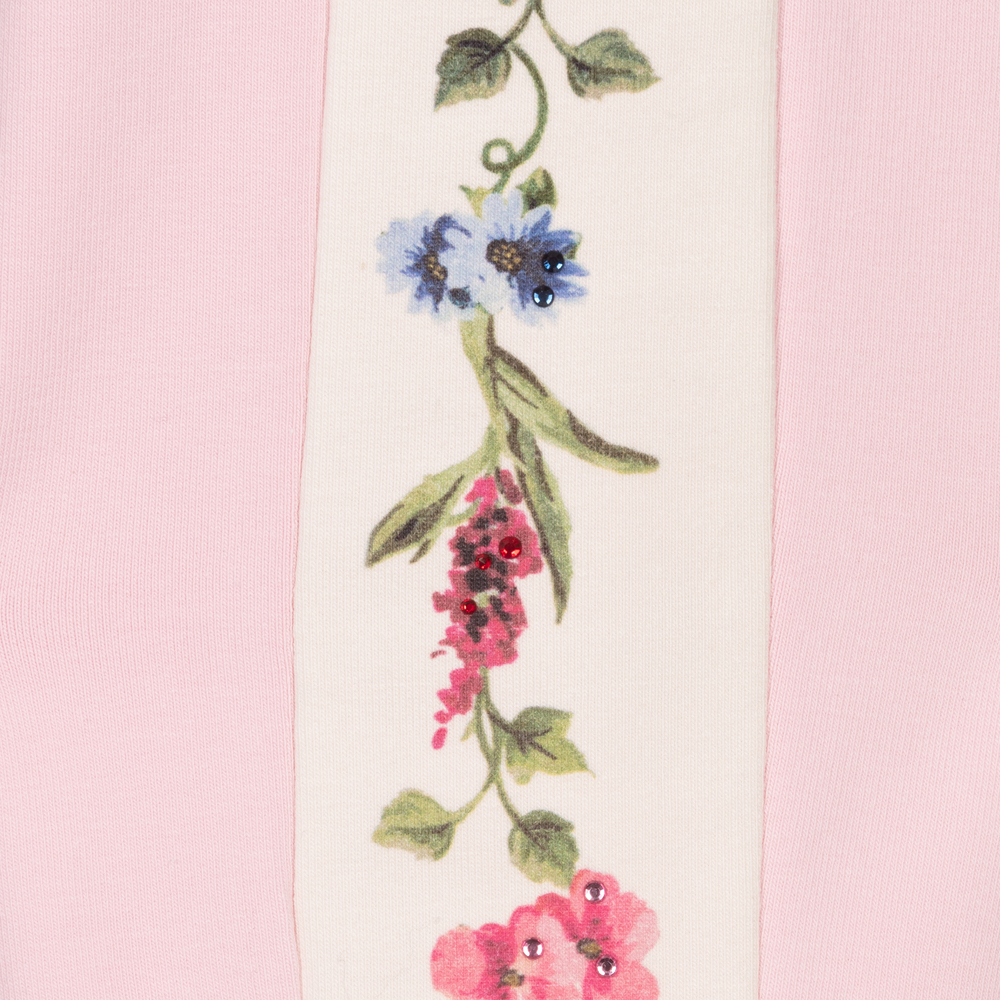 Monnalisa-Girls Pink Floral Joggers | Childrensalon Outlet