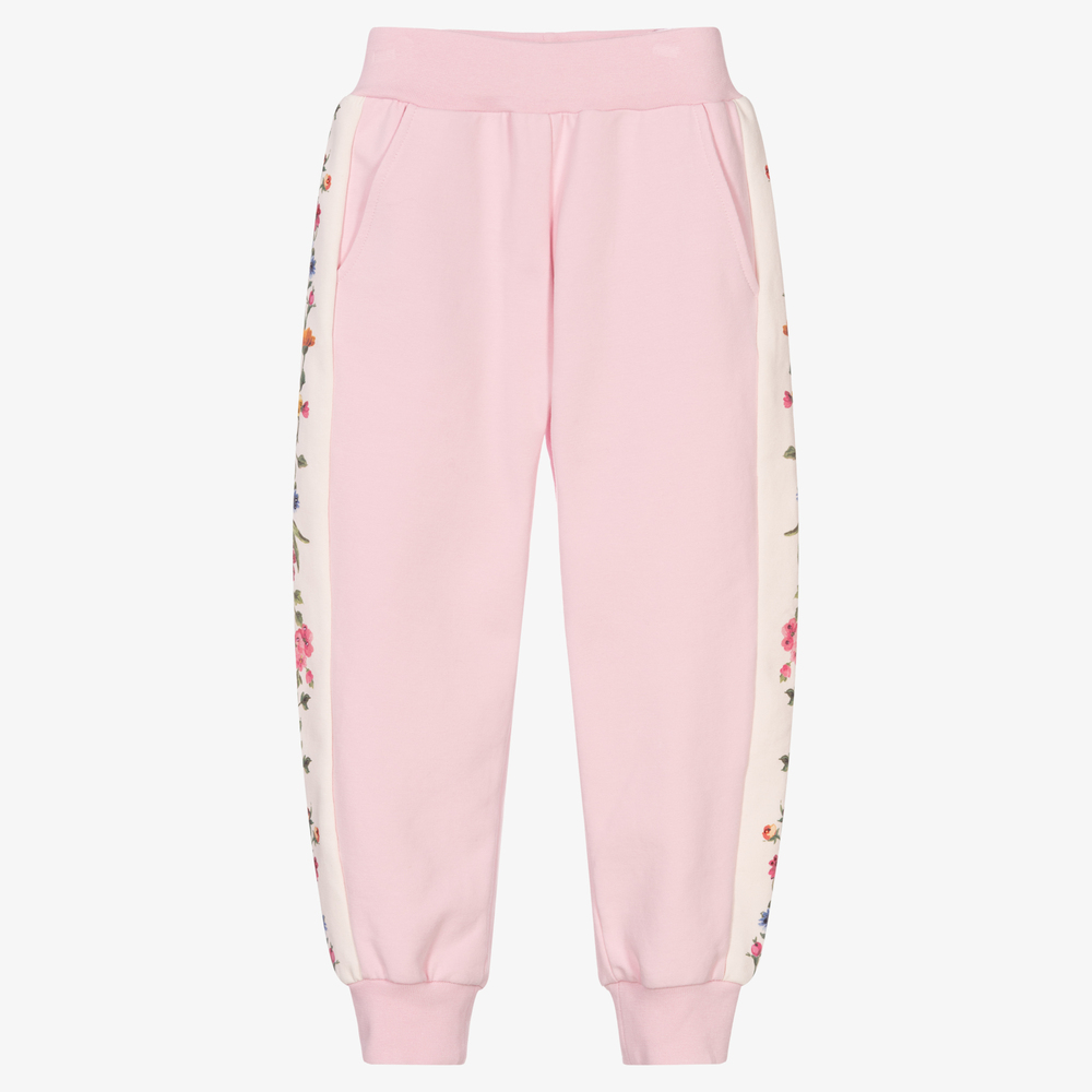 Monnalisa-Girls Pink Floral Joggers | Childrensalon Outlet
