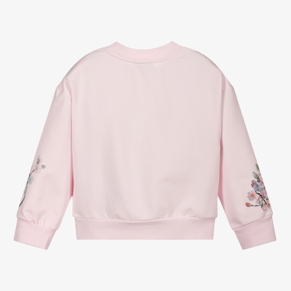 Monnalisa-Girls Pink Floral Sweatshirt | Childrensalon Outlet