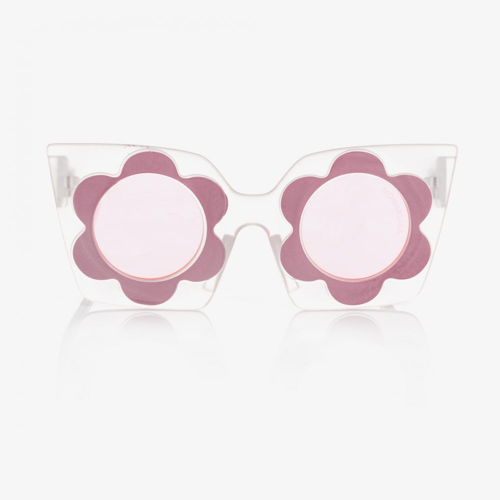 Monnalisa-Розовые солнцезащитные очки с оправой-цветами для девочек | Childrensalon Outlet