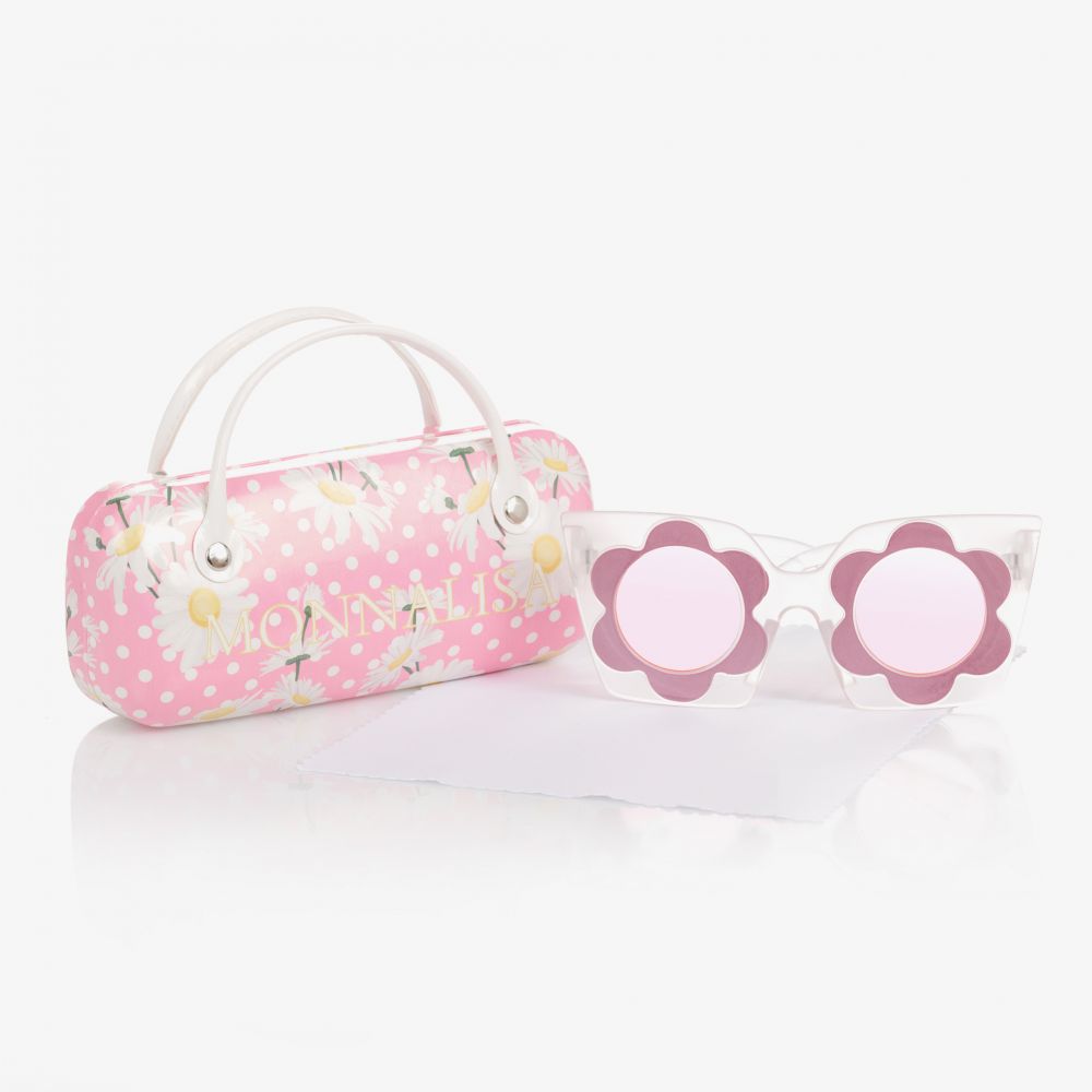 Monnalisa-Розовые солнцезащитные очки с оправой-цветами для девочек | Childrensalon Outlet