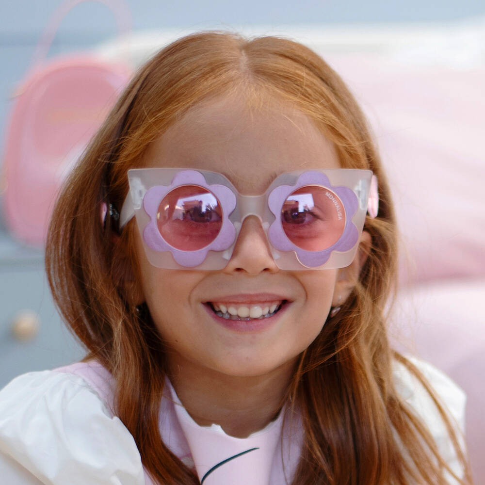 Monnalisa Girls Pink Flower Sunglasses Childrensalon Outlet