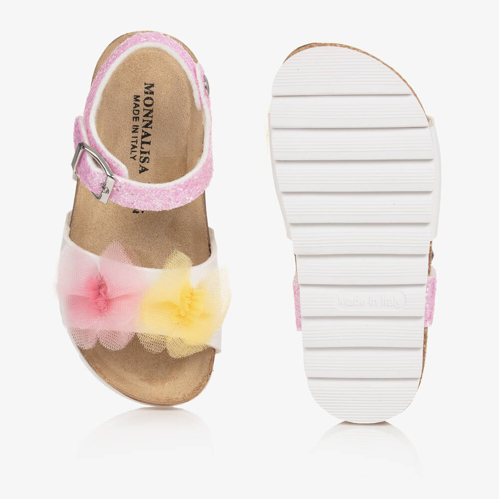 Monnalisa-Розовые сандалии с блестками | Childrensalon Outlet