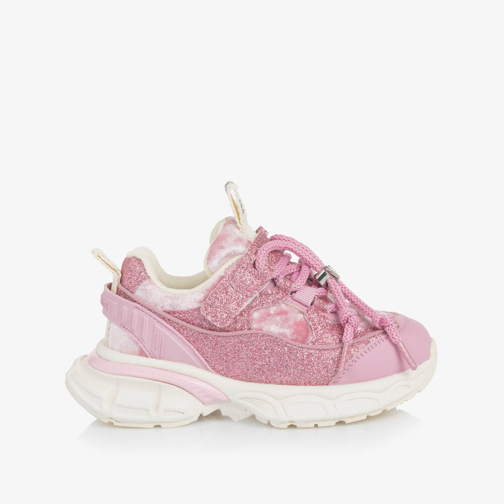 Monnalisa-Girls Pink Glittery Trainers | Childrensalon Outlet