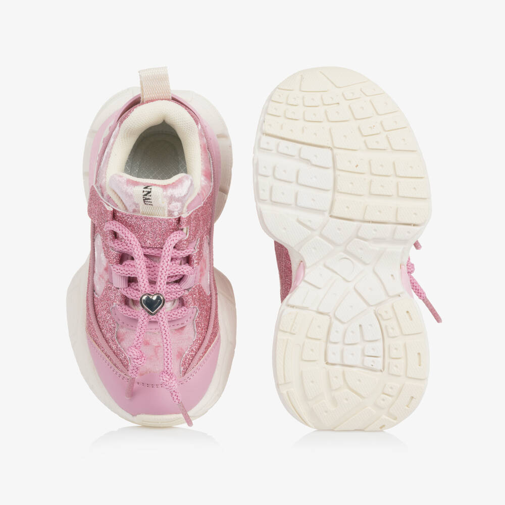 Monnalisa-Girls Pink Glittery Trainers | Childrensalon Outlet