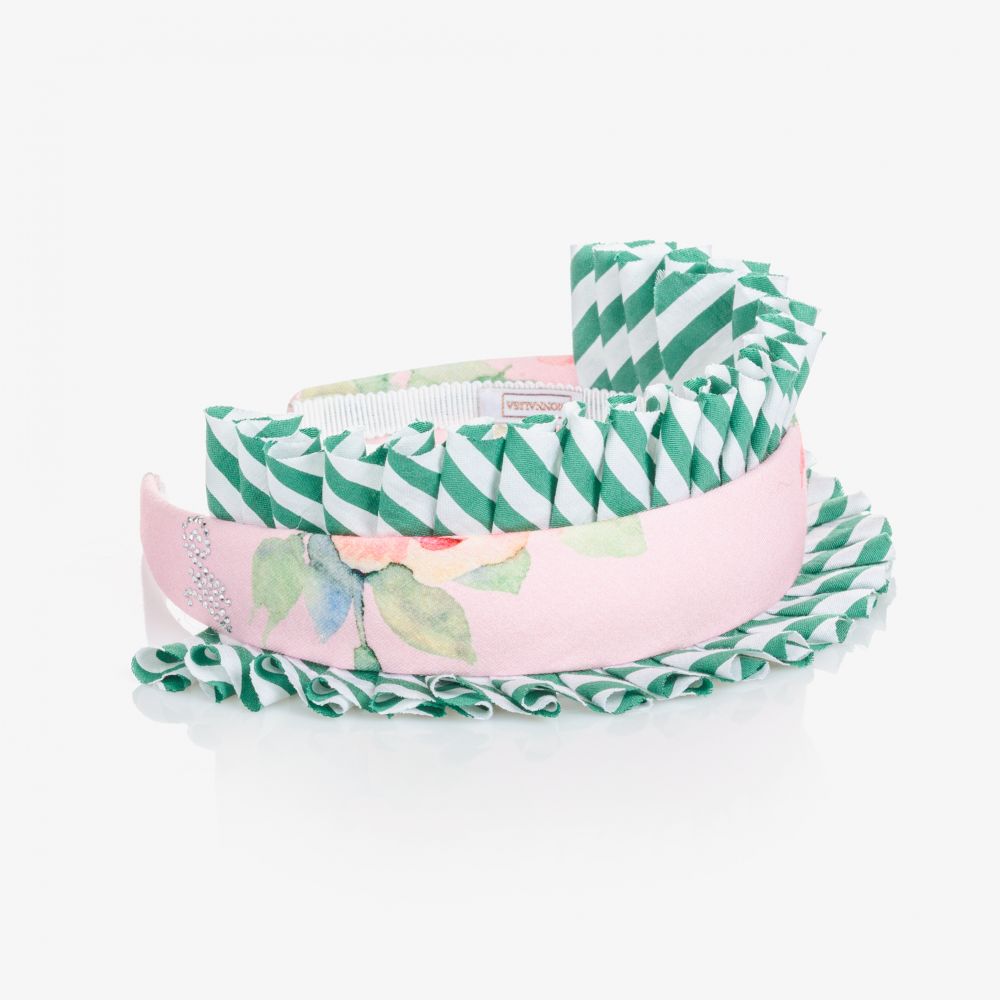Monnalisa-Girls Pink & Green Hairband | Childrensalon Outlet