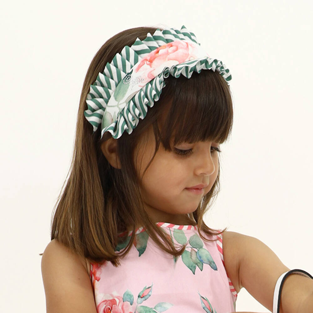Monnalisa-Girls Pink & Green Hairband | Childrensalon Outlet
