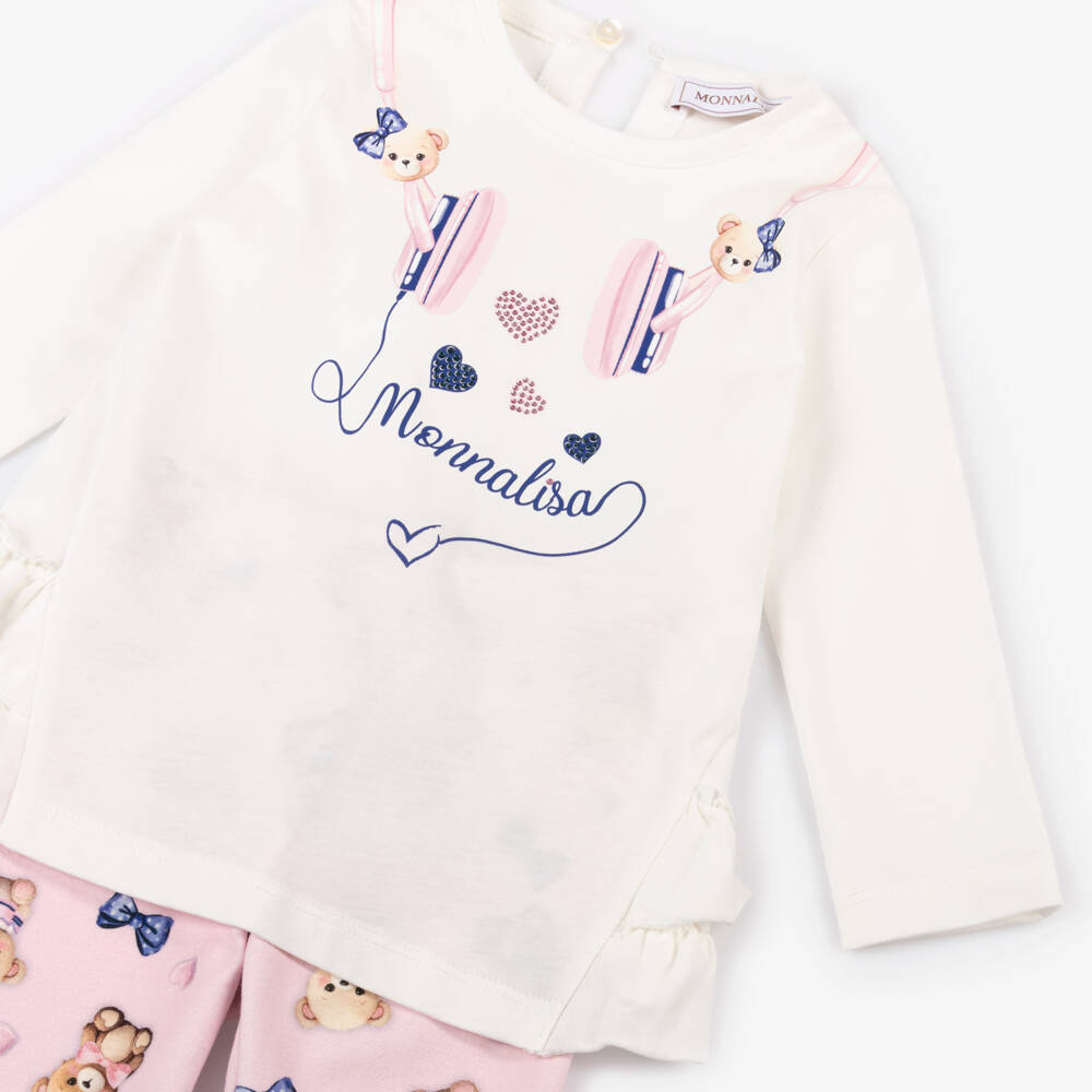 Monnalisa-Girls Pink Headphone Print Outfit | Childrensalon Outlet