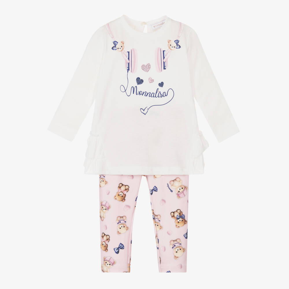 Monnalisa-Girls Pink Headphone Print Outfit | Childrensalon Outlet