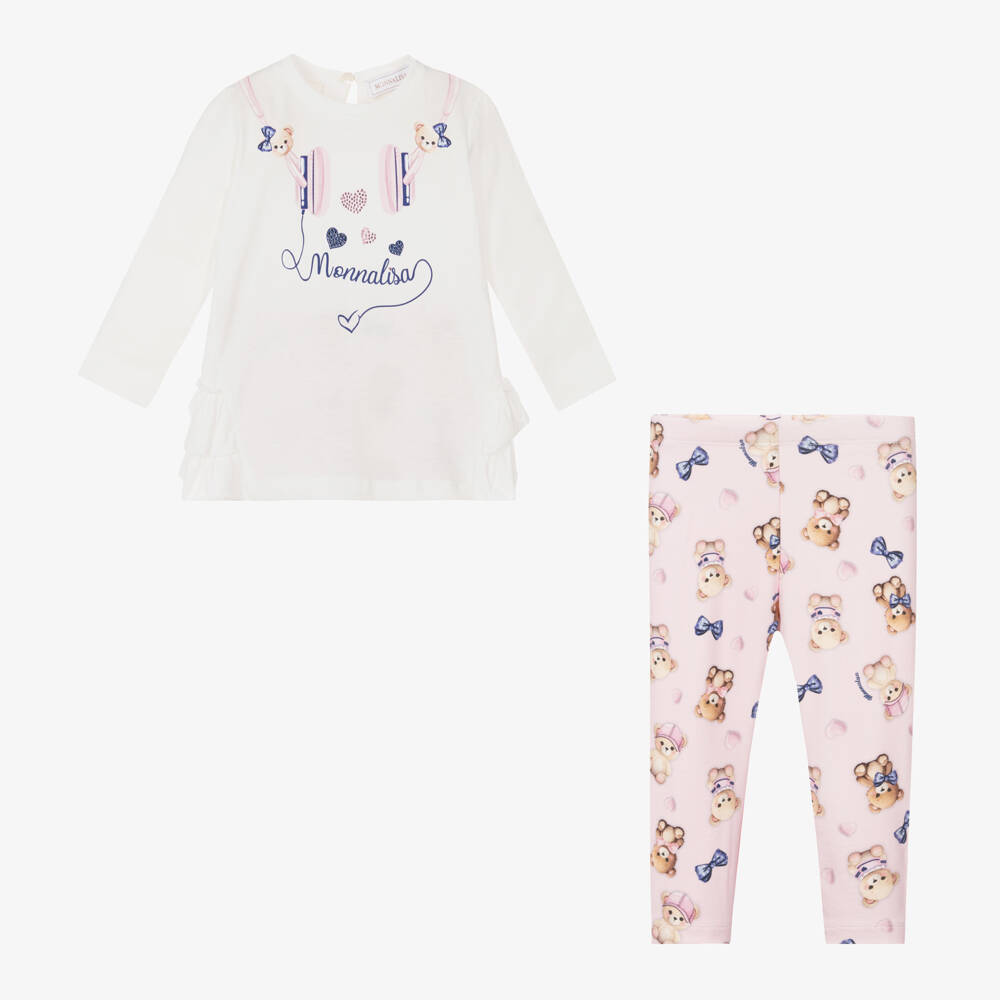 Monnalisa-Girls Pink Headphone Print Outfit | Childrensalon Outlet