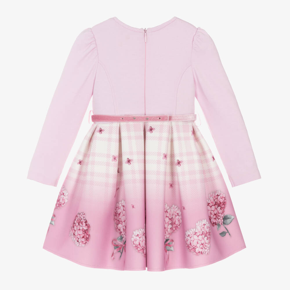 Monnalisa-Girls Pink Heart Pattern Dress | Childrensalon Outlet