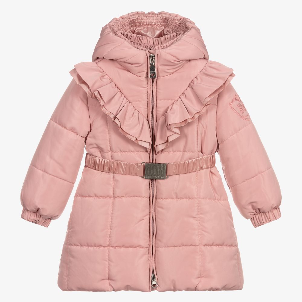 Monnalisa - Rosa Steppjacke mit Kapuze | Childrensalon