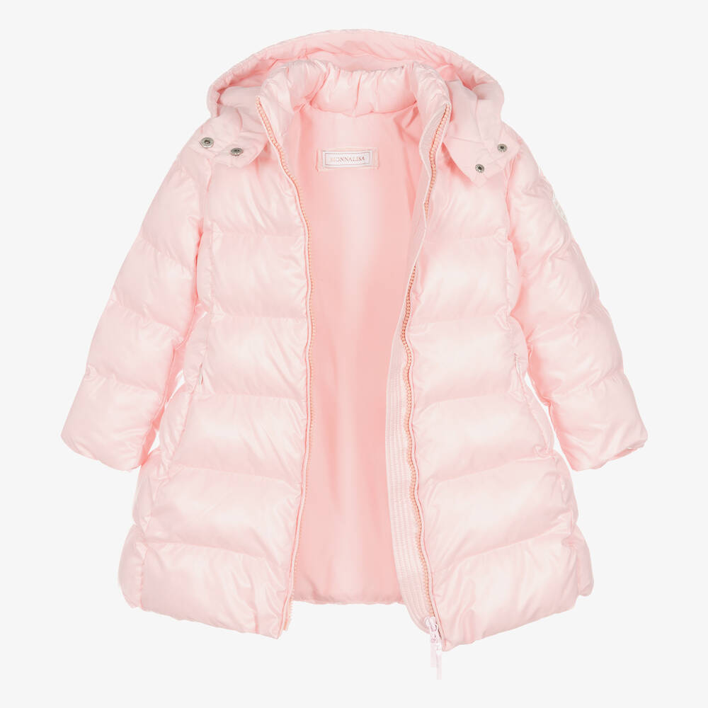 موناليزا-معطف بافر هودي لون زهري للبنات | Childrensalon Outlet