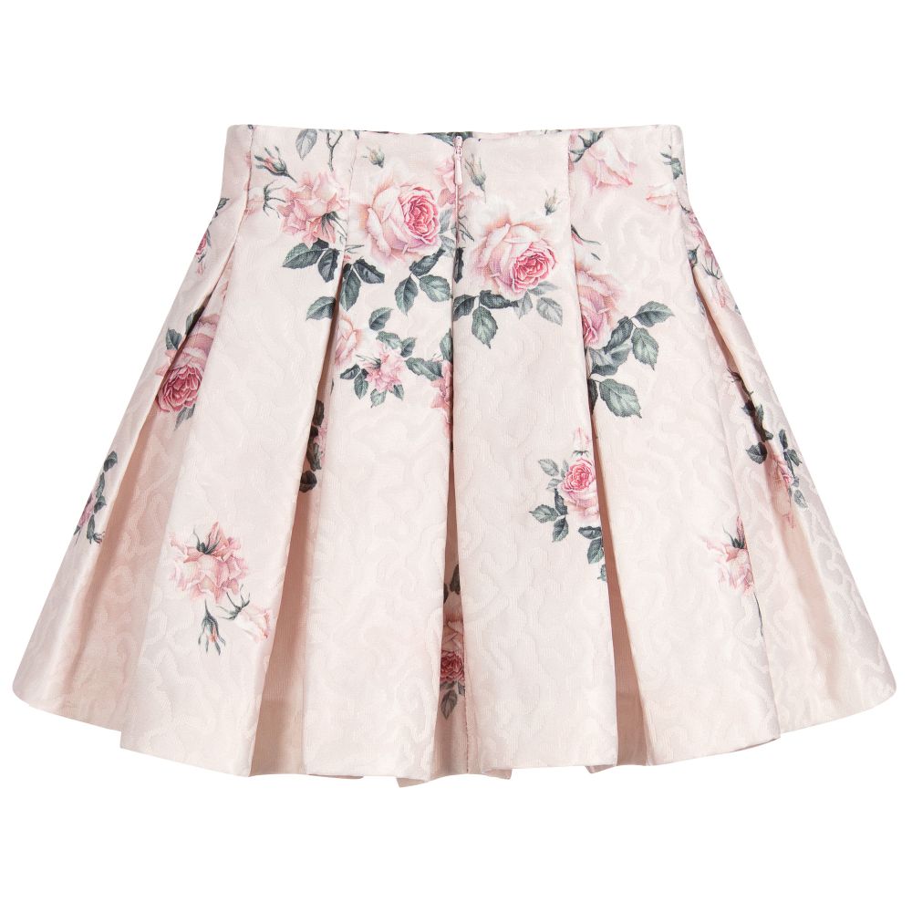 Monnalisa Chic-Girls Pink Jacquard Skirt | Childrensalon Outlet