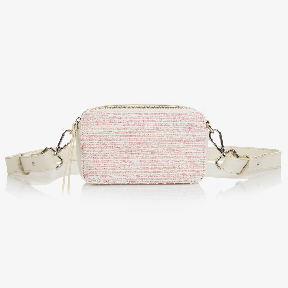 Monnalisa-Розовая кожаная сумка для девочек (19см) | Childrensalon Outlet