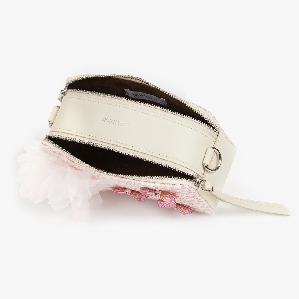 Monnalisa-Розовая кожаная сумка для девочек (19см) | Childrensalon Outlet