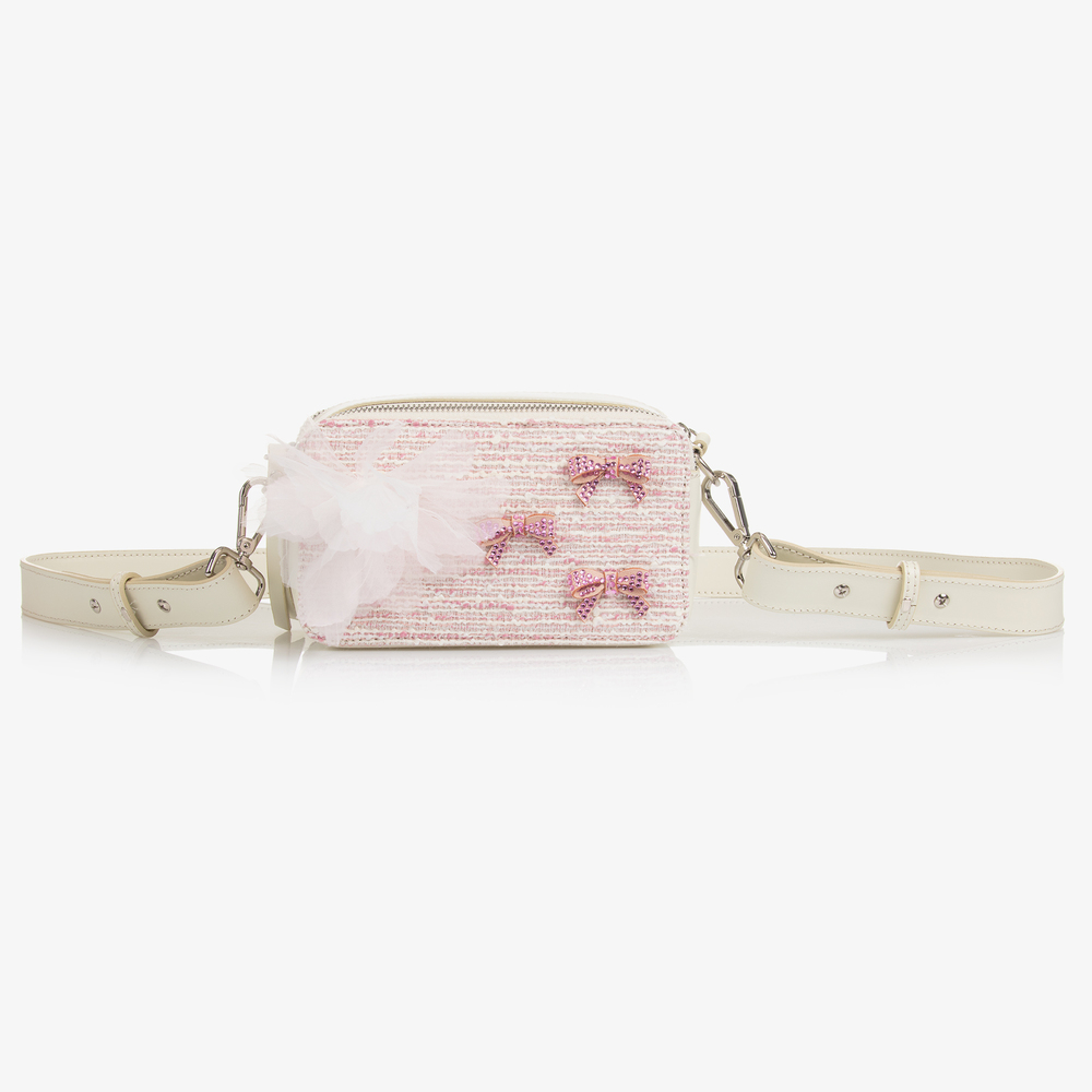 Monnalisa - Розовая кожаная сумка для девочек (19см) | Childrensalon