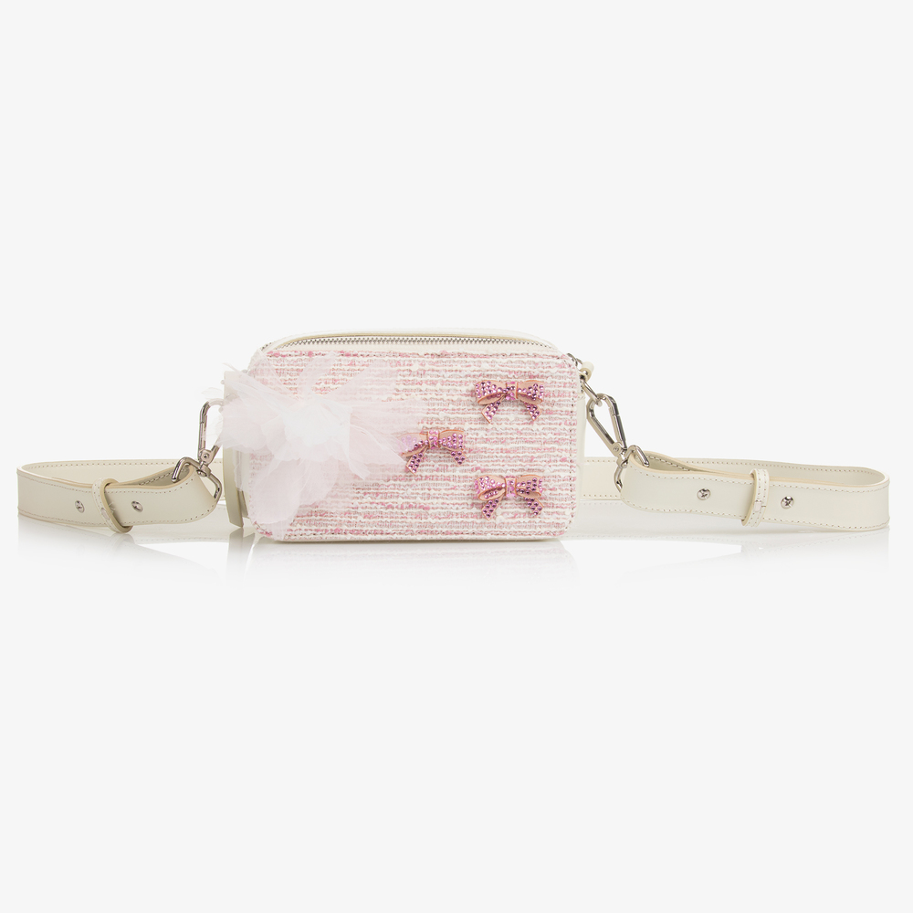 Monnalisa-Girls Pink Leather Bag (19cm) | Childrensalon Outlet