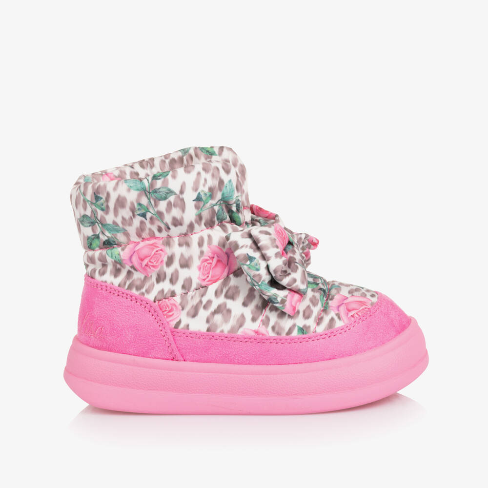 Monnalisa-Girls Pink Leopard Print Boots | Childrensalon Outlet