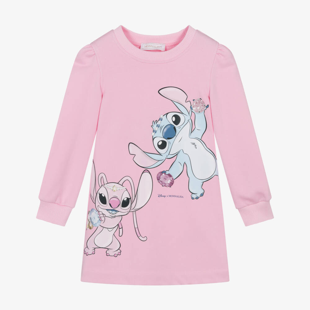 Monnalisa-Платье Лило и Стич розовое для девочек | Childrensalon Outlet