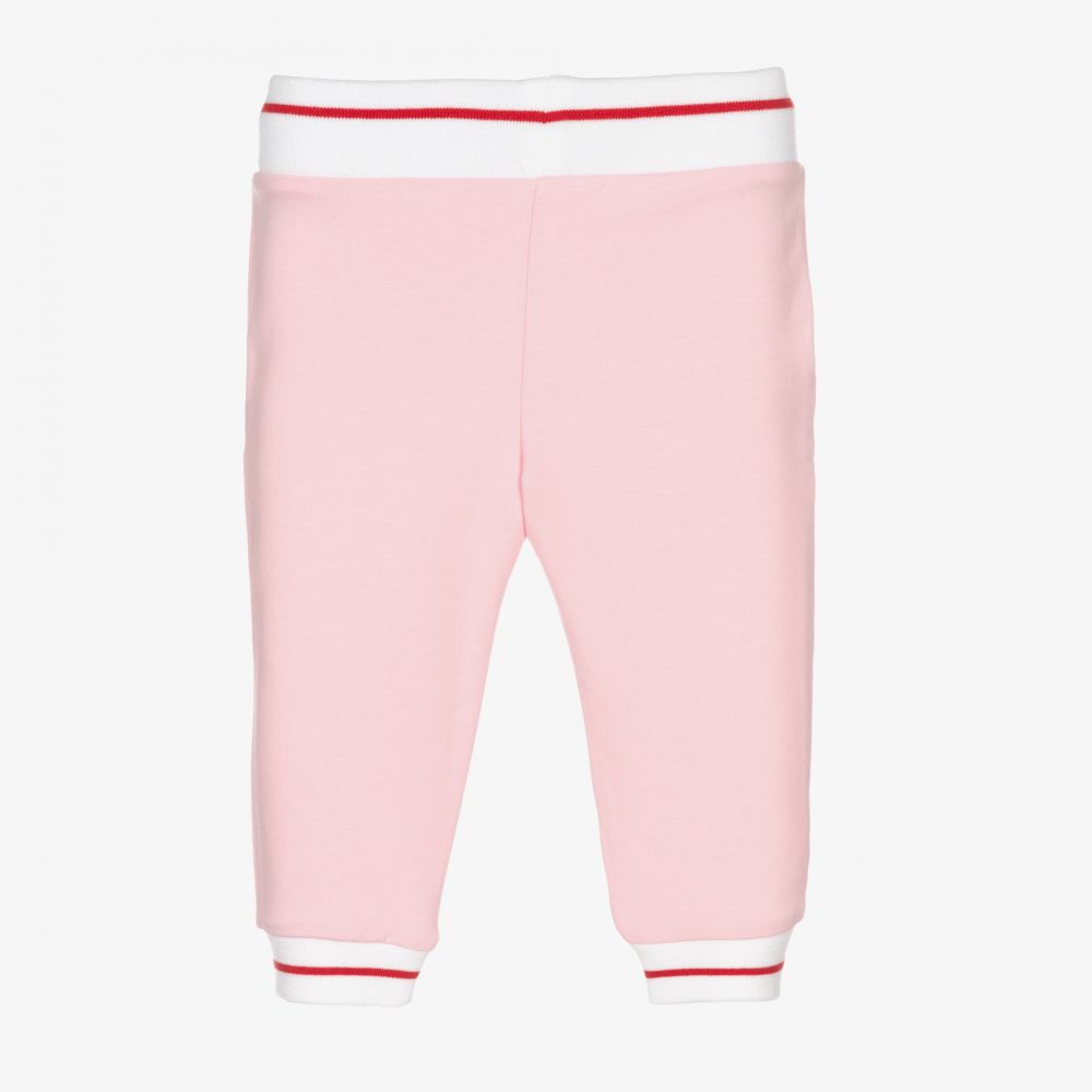 Monnalisa-Girls Pink Logo Cotton Joggers | Childrensalon Outlet