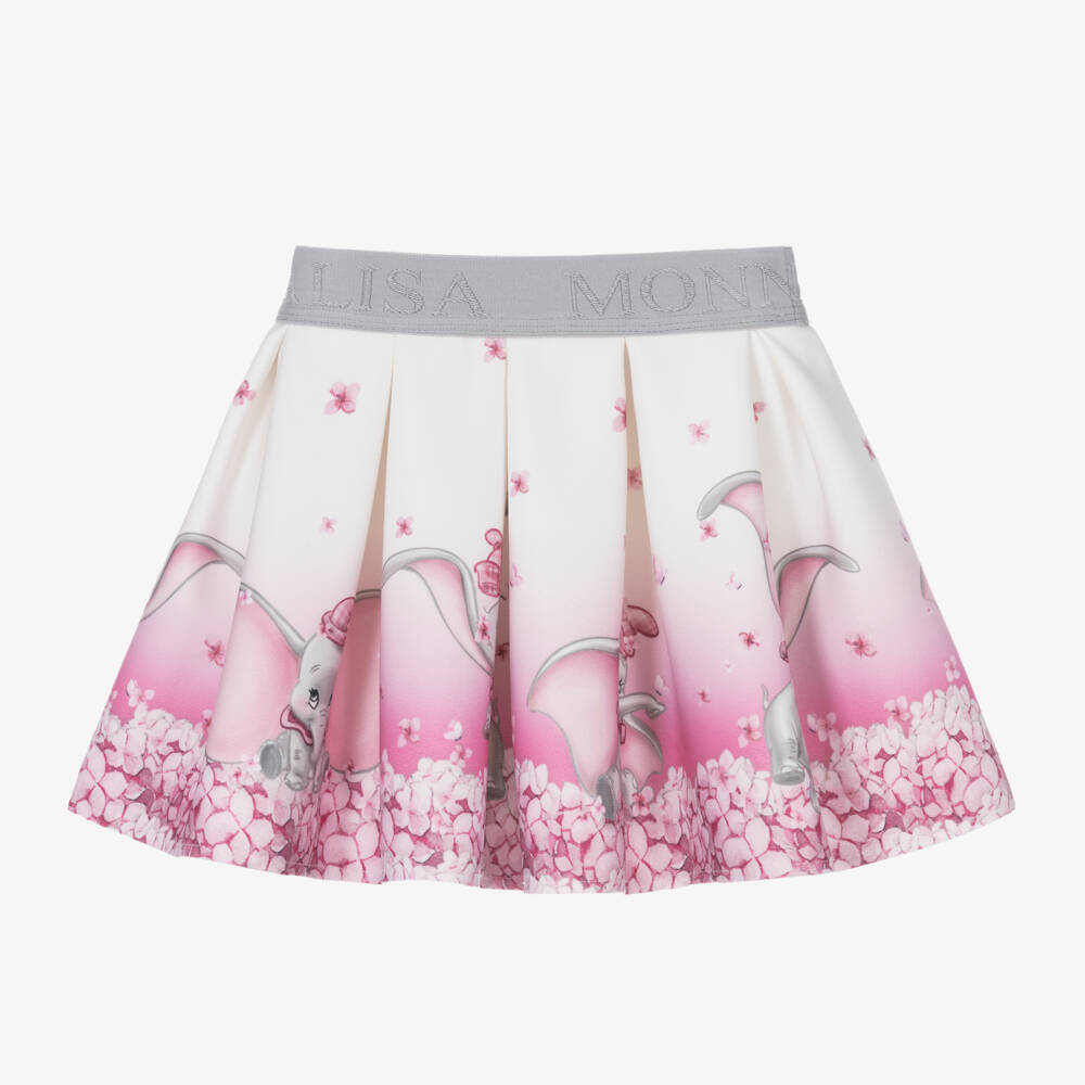 Monnalisa-Girls Pink Neoprene Disney Skirt | Childrensalon Outlet