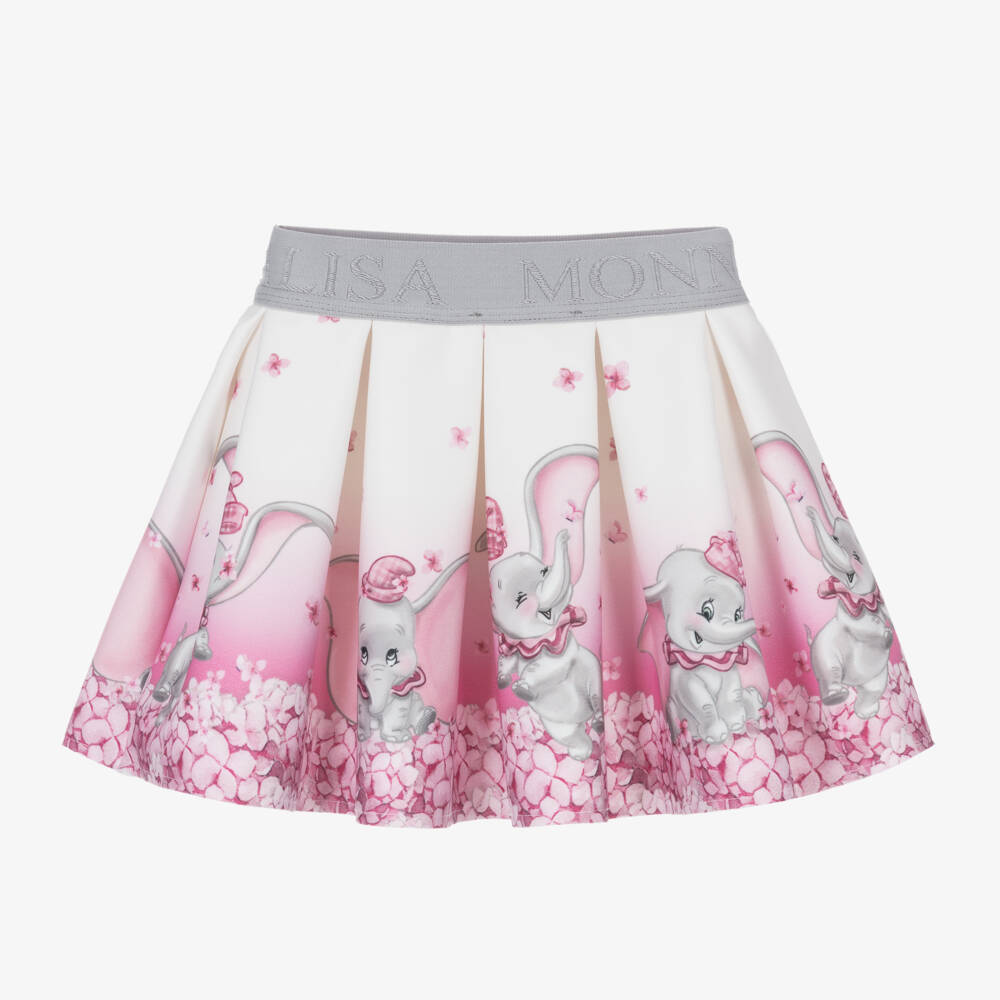 Monnalisa-Girls Pink Neoprene Disney Skirt | Childrensalon Outlet
