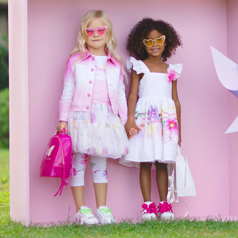 Monnalisa-Girls Pink Ombré Denim Jacket | Childrensalon Outlet