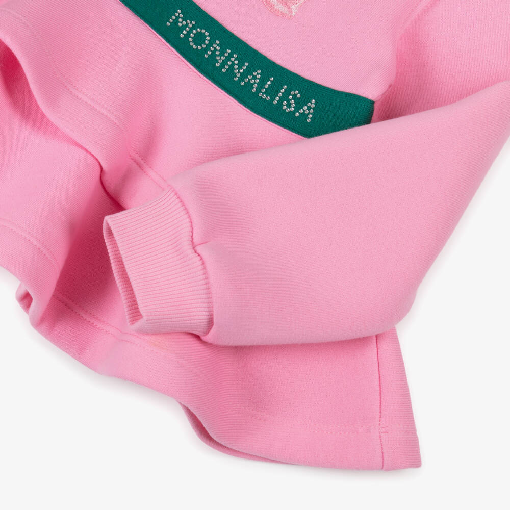 Monnalisa-طقم رياضي وردي للبنات مع تصميم بيبلوم | Childrensalon Outlet