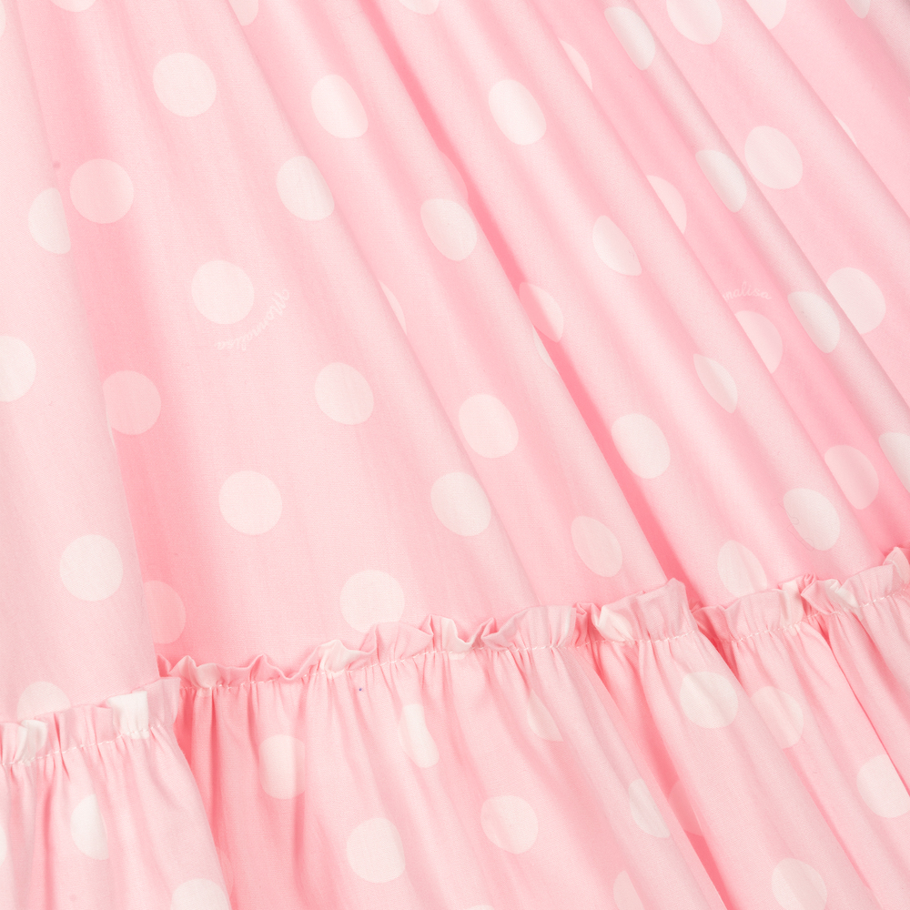 Monnalisa-Girls Pink Polka Dot Dress  | Childrensalon Outlet