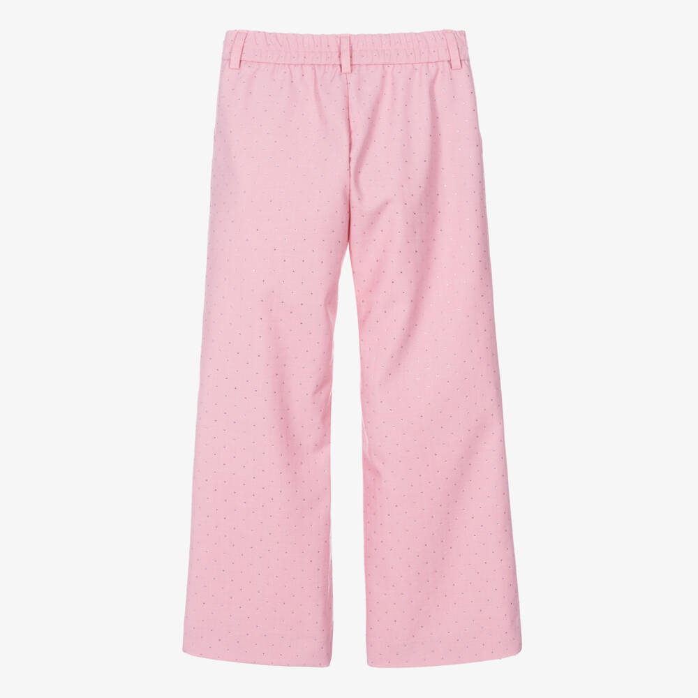 Monnalisa-Girls Pink Rhinestone Trousers | Childrensalon Outlet