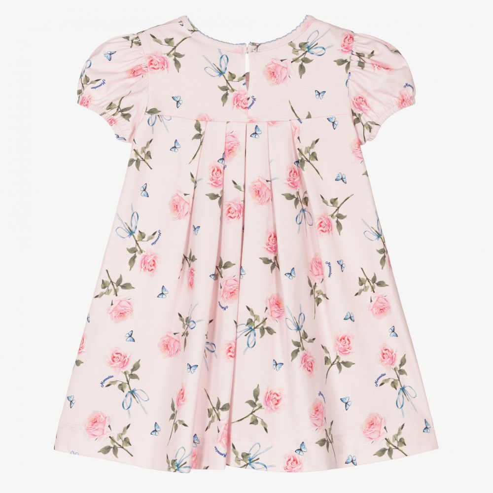 Monnalisa-فستان قطن جيرسي لون زهري باهت | Childrensalon Outlet