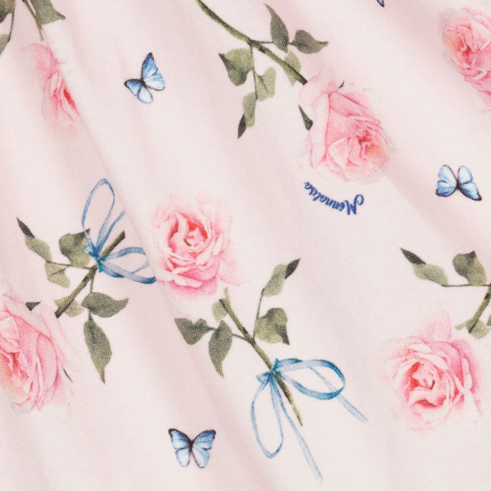 Monnalisa-فستان قطن جيرسي لون زهري باهت | Childrensalon Outlet