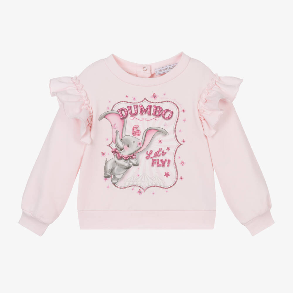Monnalisa-Розовый хлопковый свитшот Disney для девочек | Childrensalon Outlet