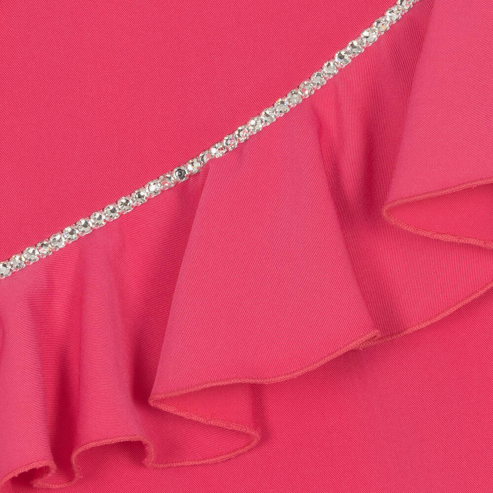 Monnalisa Chic-Girls Pink Ruffle & Diamanté Dress | Childrensalon Outlet