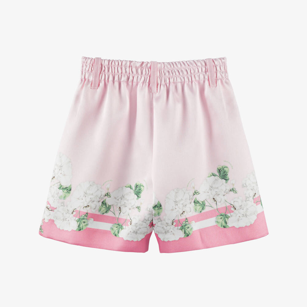 Monnalisa Шик-Розовые шорты с цветочным узором для девочек | Childrensalon Outlet