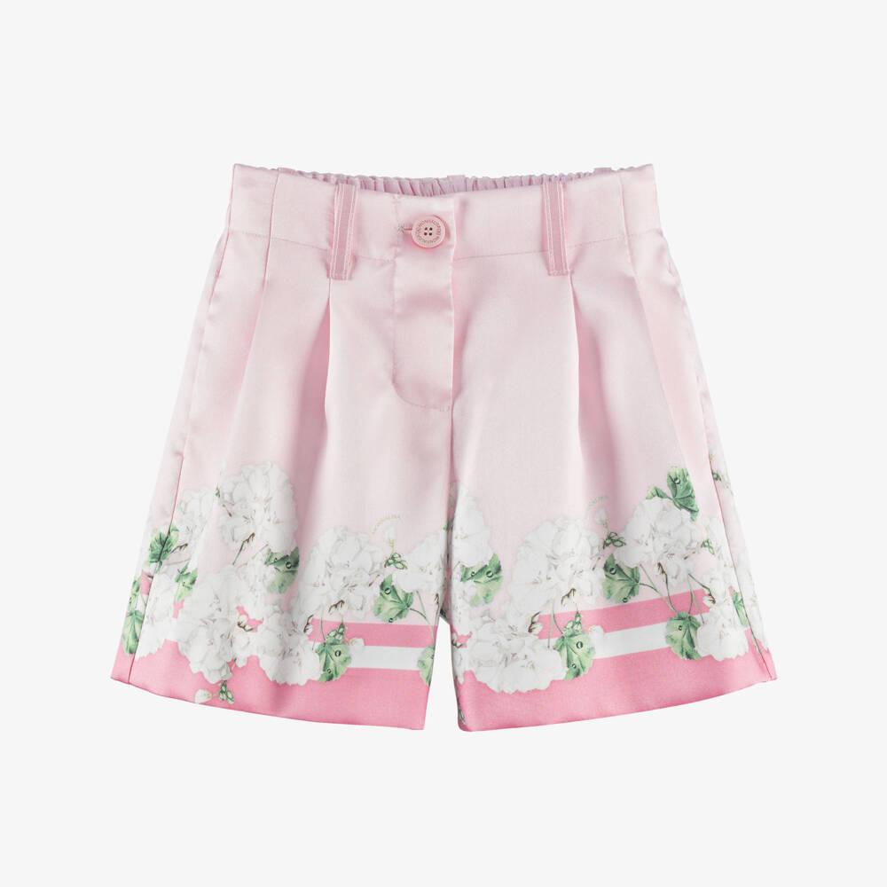 Monnalisa Шик-Розовые шорты с цветочным узором для девочек | Childrensalon Outlet