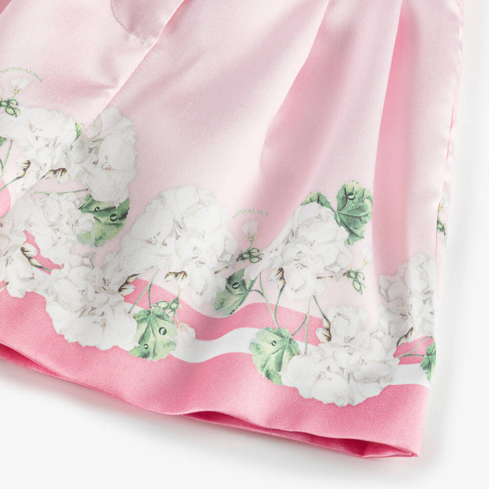 Monnalisa Шик-Розовые шорты с цветочным узором для девочек | Childrensalon Outlet