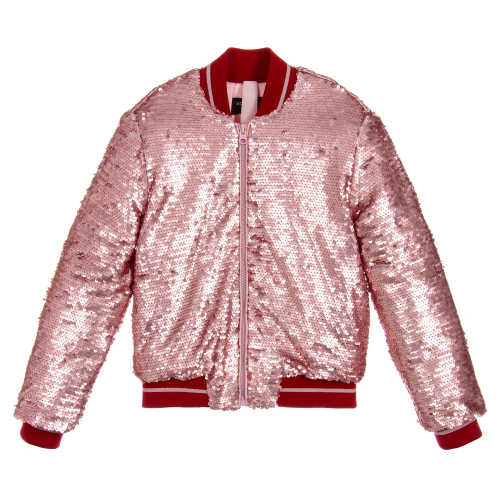 Monnalisa Chic - Girls Pink Sequin Jacket | Childrensalon