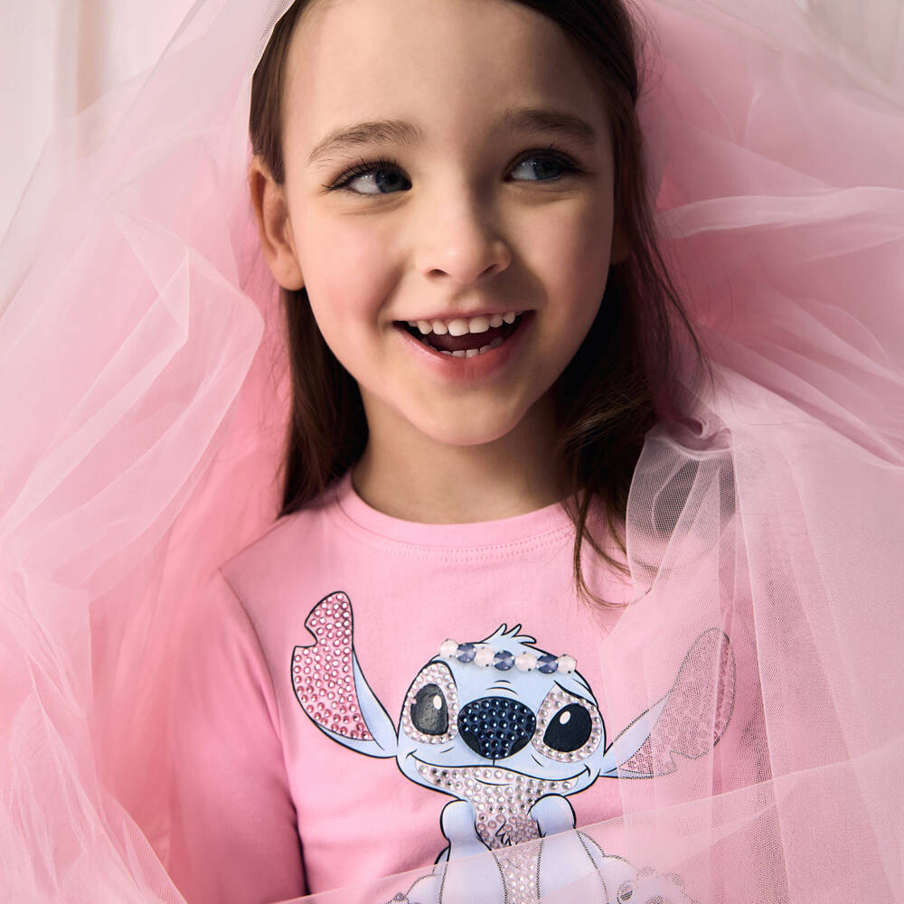 Monnalisa-Розовый хлопковый топ для девочек | Childrensalon Outlet