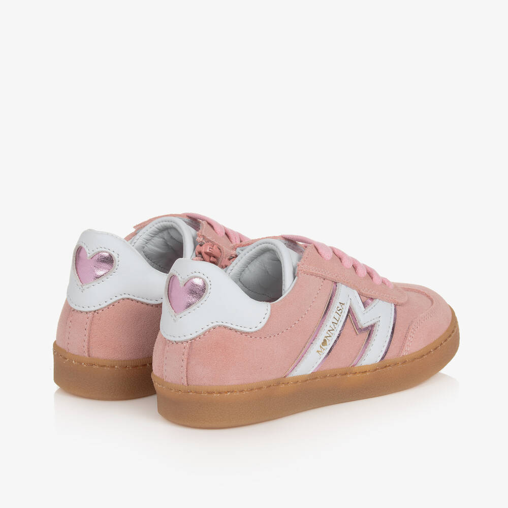 Monnalisa Girls Pink Suede Trainers