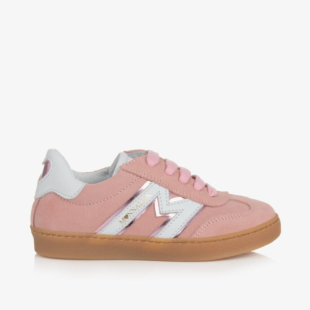 Monnalisa-Girls Pink Suede Trainers | Childrensalon Outlet
