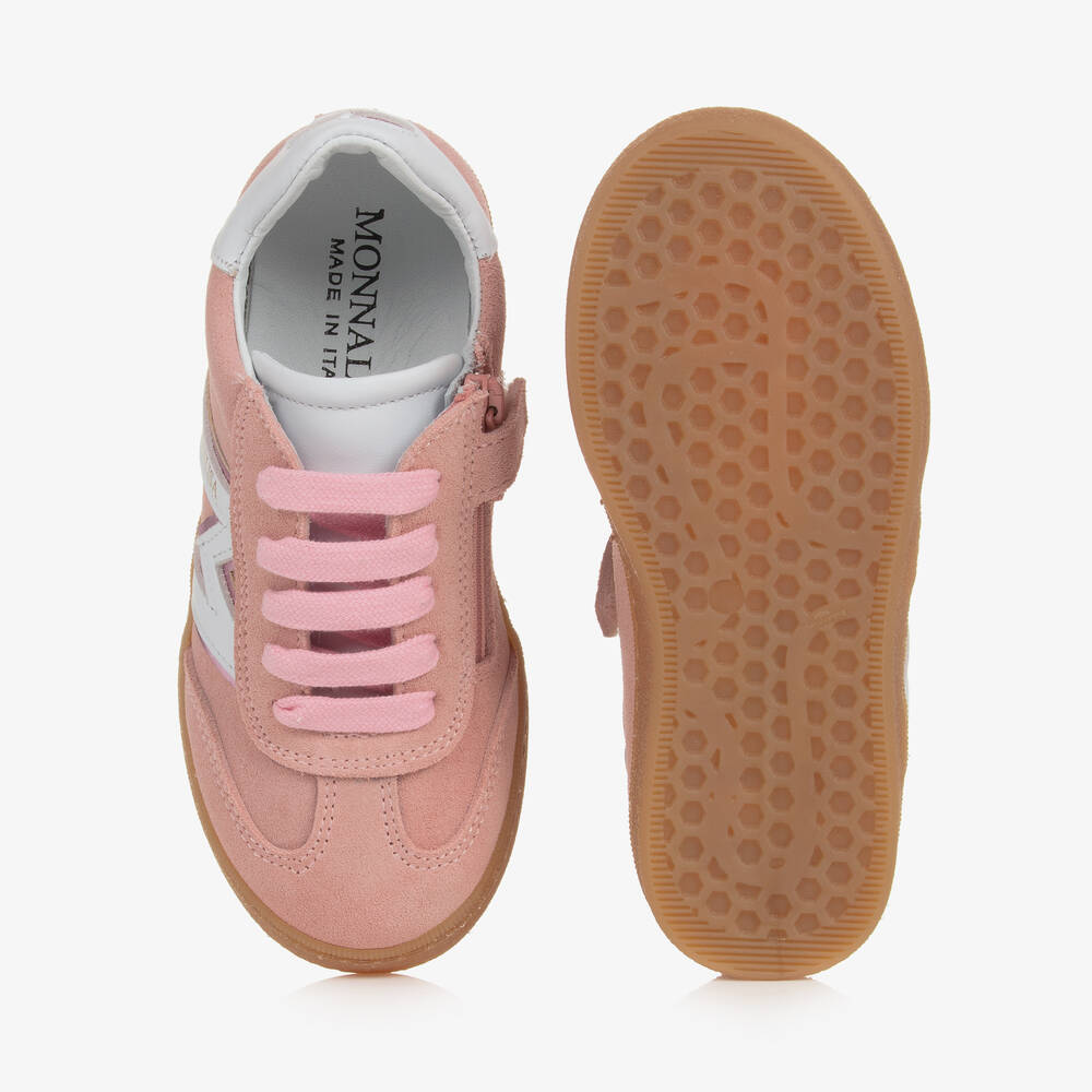 Monnalisa-Girls Pink Suede Trainers | Childrensalon Outlet
