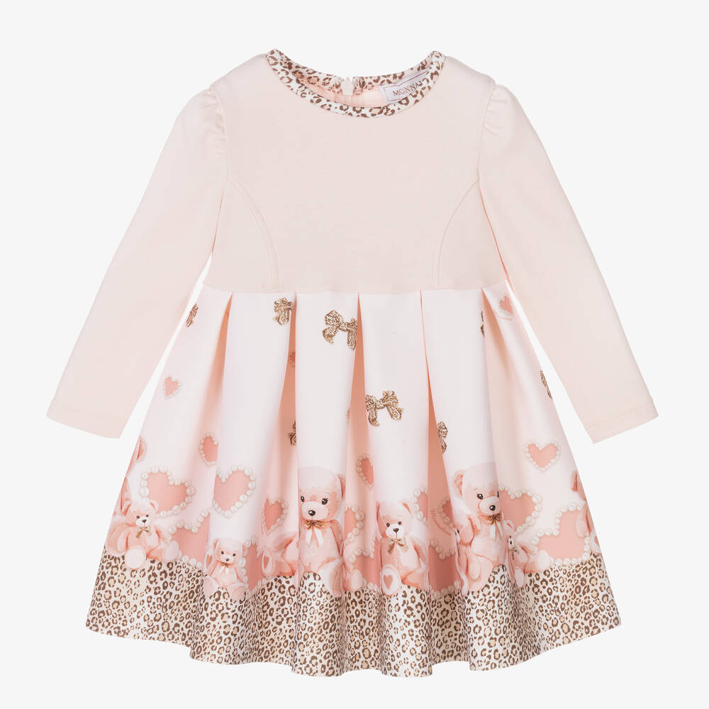 Monnalisa-Girls Pink Teddy Bear Dress | Childrensalon Outlet
