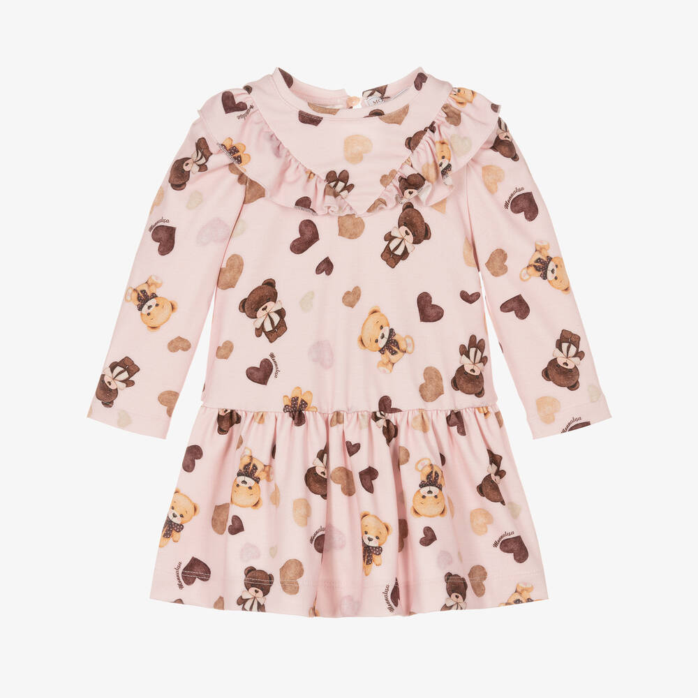Monnalisa - Розовое платье с медвежатами | Childrensalon