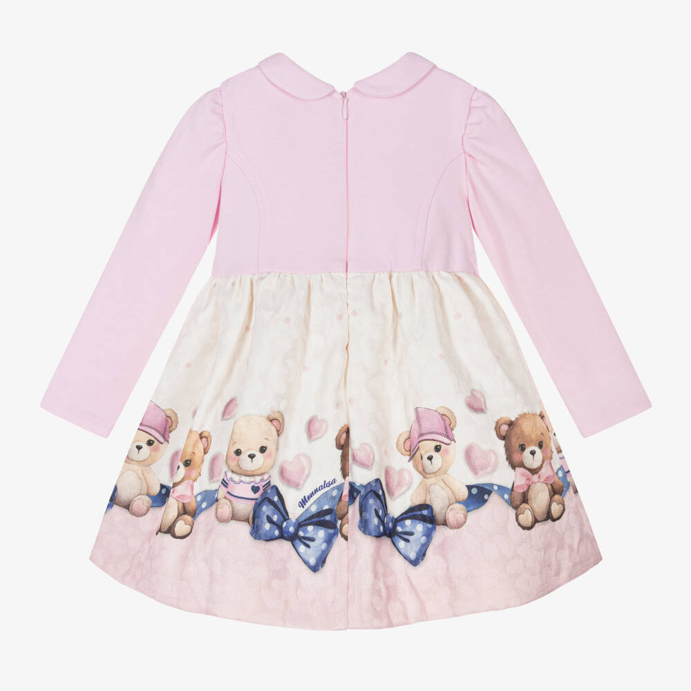 Monnalisa-Girls Pink Teddy Bear Dress | Childrensalon Outlet