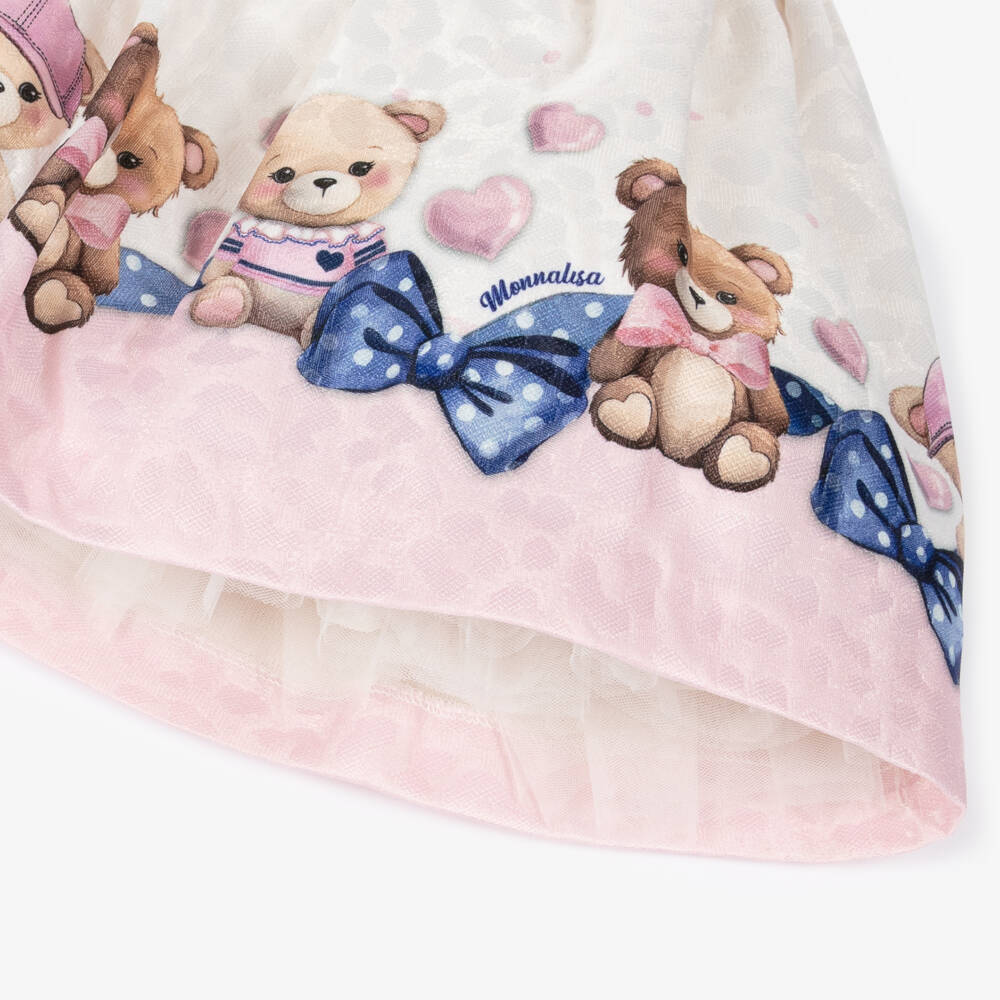 Monnalisa-Girls Pink Teddy Bear Dress | Childrensalon Outlet