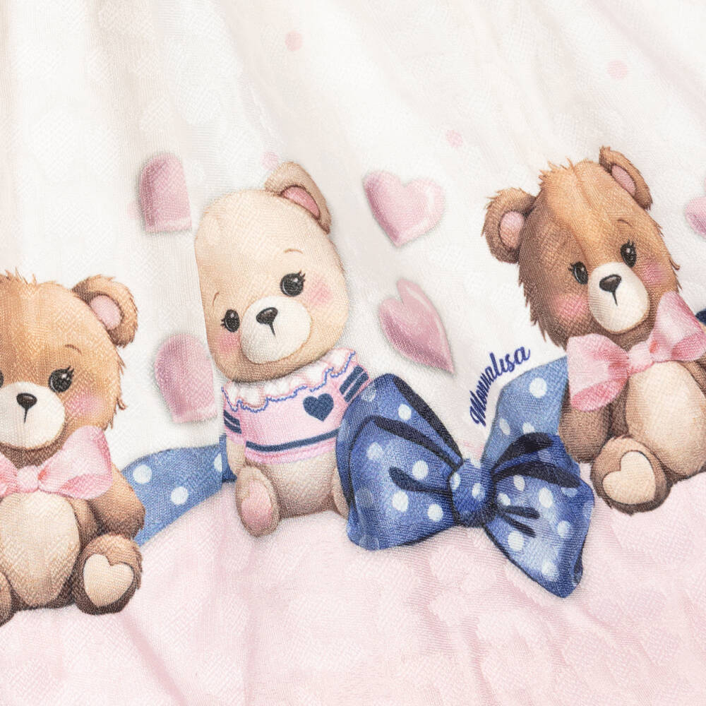 Monnalisa-Girls Pink Teddy Bear Dress | Childrensalon Outlet