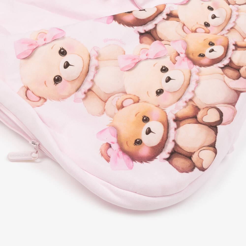Monnalisa-Girls Pink Teddy Cotton Wrap | Childrensalon Outlet